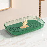 Maxbell Multipurpose Serving Tray Vanity Tray for Living Room Kitchen Dining Room Green With Drainage