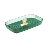 Maxbell Multipurpose Serving Tray Vanity Tray for Living Room Kitchen Dining Room Green With Drainage