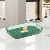 Maxbell Multipurpose Serving Tray Vanity Tray for Living Room Kitchen Dining Room Green With Drainage