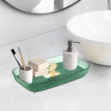 Maxbell Multipurpose Serving Tray Vanity Tray for Living Room Kitchen Dining Room Green With Drainage