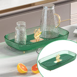 Maxbell Multipurpose Serving Tray Vanity Tray for Living Room Kitchen Dining Room Green With Drainage