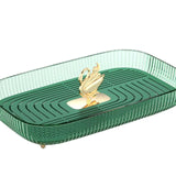 Maxbell Multipurpose Serving Tray Vanity Tray for Living Room Kitchen Dining Room Green With Drainage