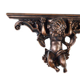 Maxbell Wall Mounted Shelf Ornate Shelves Resin Angel Statue Shelf for Wall Decor Brown