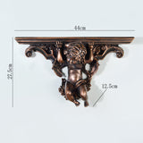 Maxbell Wall Mounted Shelf Ornate Shelves Resin Angel Statue Shelf for Wall Decor Brown