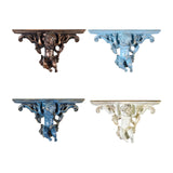Maxbell Wall Mounted Shelf Ornate Shelves Resin Angel Statue Shelf for Wall Decor Brown