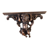 Maxbell Wall Mounted Shelf Ornate Shelves Resin Angel Statue Shelf for Wall Decor Brown