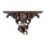 Maxbell Wall Mounted Shelf Ornate Shelves Resin Angel Statue Shelf for Wall Decor Brown