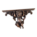 Maxbell Wall Mounted Shelf Ornate Shelves Resin Angel Statue Shelf for Wall Decor Brown