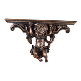 Maxbell Wall Mounted Shelf Ornate Shelves Resin Angel Statue Shelf for Wall Decor Brown