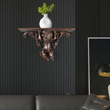 Maxbell Wall Mounted Shelf Ornate Shelves Resin Angel Statue Shelf for Wall Decor Brown
