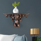 Maxbell Wall Mounted Shelf Ornate Shelves Resin Angel Statue Shelf for Wall Decor Brown