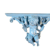 Maxbell Wall Mounted Shelf Ornate Shelves Resin Angel Statue Shelf for Wall Decor Blue