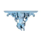 Maxbell Wall Mounted Shelf Ornate Shelves Resin Angel Statue Shelf for Wall Decor Blue