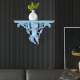Maxbell Wall Mounted Shelf Ornate Shelves Resin Angel Statue Shelf for Wall Decor Blue