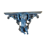 Maxbell Wall Mounted Shelf Ornate Shelves Resin Angel Statue Shelf for Wall Decor Dark Blue
