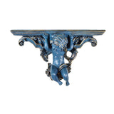 Maxbell Wall Mounted Shelf Ornate Shelves Resin Angel Statue Shelf for Wall Decor Dark Blue