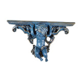 Maxbell Wall Mounted Shelf Ornate Shelves Resin Angel Statue Shelf for Wall Decor Dark Blue