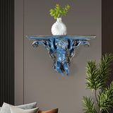 Maxbell Wall Mounted Shelf Ornate Shelves Resin Angel Statue Shelf for Wall Decor Dark Blue