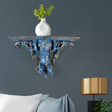 Maxbell Wall Mounted Shelf Ornate Shelves Resin Angel Statue Shelf for Wall Decor Dark Blue