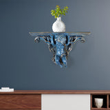 Maxbell Wall Mounted Shelf Ornate Shelves Resin Angel Statue Shelf for Wall Decor Dark Blue