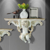 Maxbell Wall Mounted Shelf Ornate Shelves Resin Angel Statue Shelf for Wall Decor White