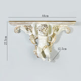 Maxbell Wall Mounted Shelf Ornate Shelves Resin Angel Statue Shelf for Wall Decor White