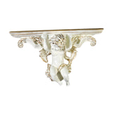 Maxbell Wall Mounted Shelf Ornate Shelves Resin Angel Statue Shelf for Wall Decor White