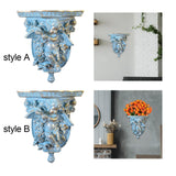 Maxbell Retro Floating Shelves Flower Pot Stand Holder Wall Organizer Resin Antique style A