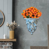 Maxbell Retro Floating Shelves Flower Pot Stand Holder Wall Organizer Resin Antique style B