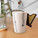 Maxbell Coffee Cup Travel Drinking Water Mug Harps shape Yogurt Oatmeal Milk Style B