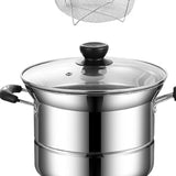 Maxbell Cooking Pot with Lid Handle Milk Pot for Restaurant Picnic Dining Room Long Handle