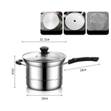 Maxbell Cooking Pot with Lid Handle Milk Pot for Restaurant Picnic Dining Room Long Handle