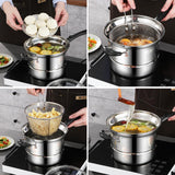 Maxbell Cooking Pot with Lid Handle Milk Pot for Restaurant Picnic Dining Room Long Handle