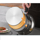 Maxbell Cooking Pot with Lid Handle Milk Pot for Restaurant Picnic Dining Room Long Handle