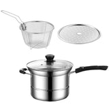 Maxbell Cooking Pot with Lid Handle Milk Pot for Restaurant Picnic Dining Room Long Handle