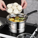 Maxbell Cooking Pot with Lid Handle Milk Pot for Restaurant Picnic Dining Room Long Handle