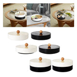 Maxbell Snacks Storage Tray 4 Grid Tray with Clear Lid Accessories for Home Wedding White single layer