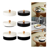 Maxbell Snacks Storage Tray 4 Grid Tray with Clear Lid Accessories for Home Wedding White single layer