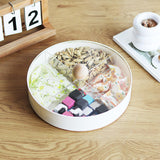 Maxbell Snacks Storage Tray 4 Grid Tray with Clear Lid Accessories for Home Wedding White single layer