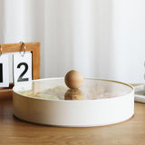 Maxbell Snacks Storage Tray 4 Grid Tray with Clear Lid Accessories for Home Wedding White single layer