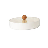 Maxbell Snacks Storage Tray 4 Grid Tray with Clear Lid Accessories for Home Wedding White single layer