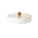 Maxbell Snacks Storage Tray 4 Grid Tray with Clear Lid Accessories for Home Wedding White single layer