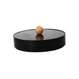 Maxbell Snacks Storage Tray 4 Grid Tray with Clear Lid Accessories for Home Wedding Black single layer