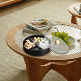 Maxbell Snacks Storage Tray 4 Grid Tray with Clear Lid Accessories for Home Wedding Black single layer