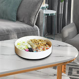 Maxbell Snacks Storage Tray 4 Grid Tray with Clear Lid Accessories for Home Wedding White(with Base)