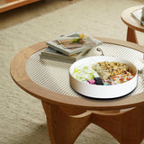 Maxbell Snacks Storage Tray 4 Grid Tray with Clear Lid Accessories for Home Wedding White(with Base)