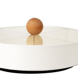 Maxbell Snacks Storage Tray 4 Grid Tray with Clear Lid Accessories for Home Wedding White(with Base)