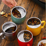 Maxbell Stainless Steel Tea Cup Durable Portable with Filter for Home Office Party Red