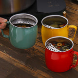 Maxbell Stainless Steel Tea Cup Durable Portable with Filter for Home Office Party Red