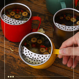 Maxbell Stainless Steel Tea Cup Durable Portable with Filter for Home Office Party Red